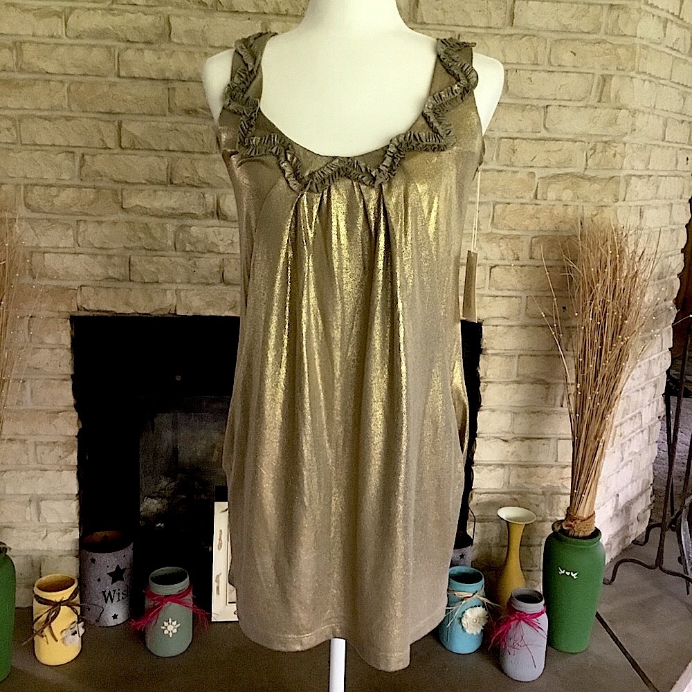 NWT❤️GORGEOUS❤️METALLIC FOILED DRESS MSRP $264